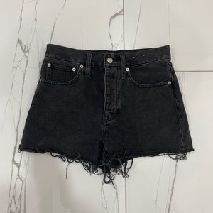 Madewell High Rise Dad Jean Black Jean Shorts